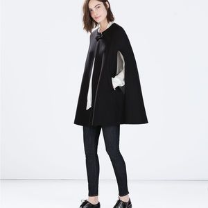 Zara Black Cape Coat Shawl Like New